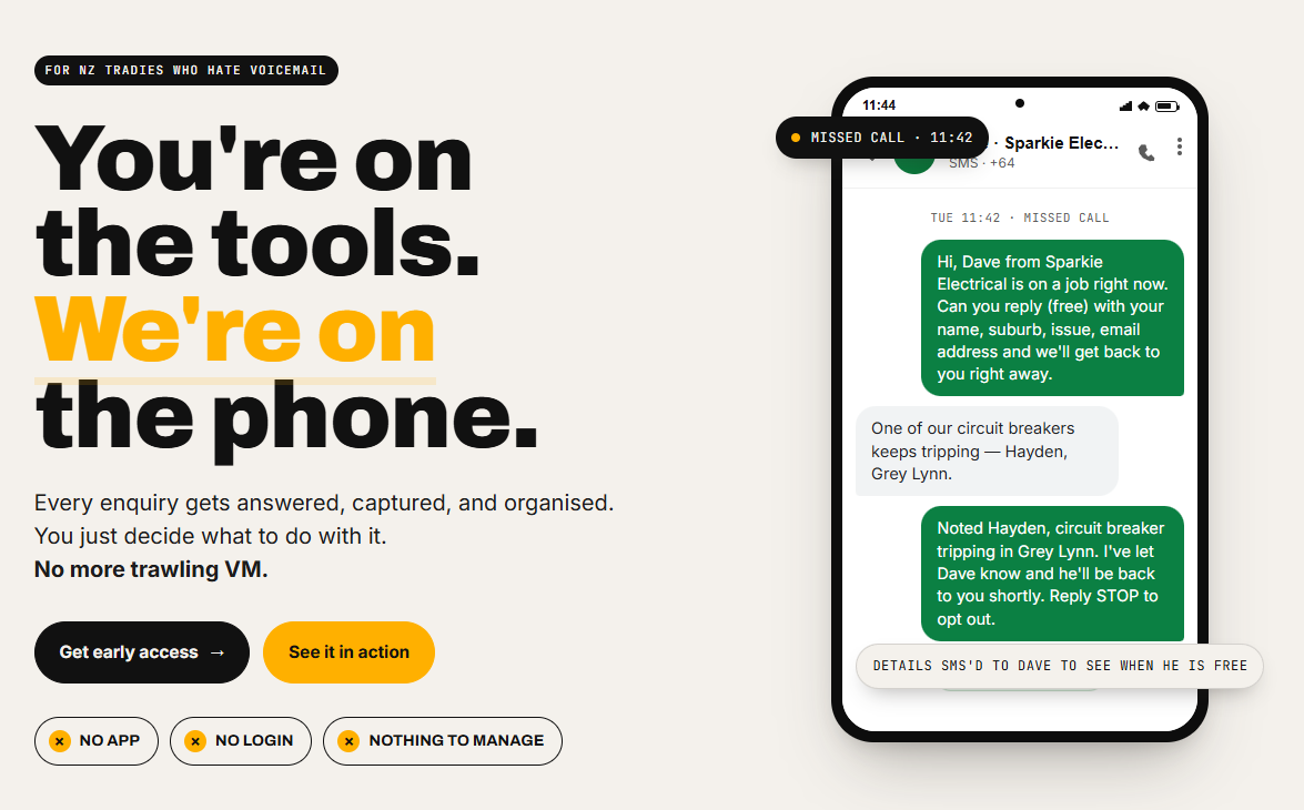 Call Catcher homepage